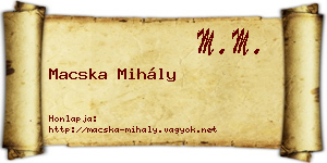 Macska Mihály névjegykártya
