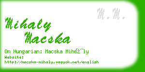 mihaly macska business card